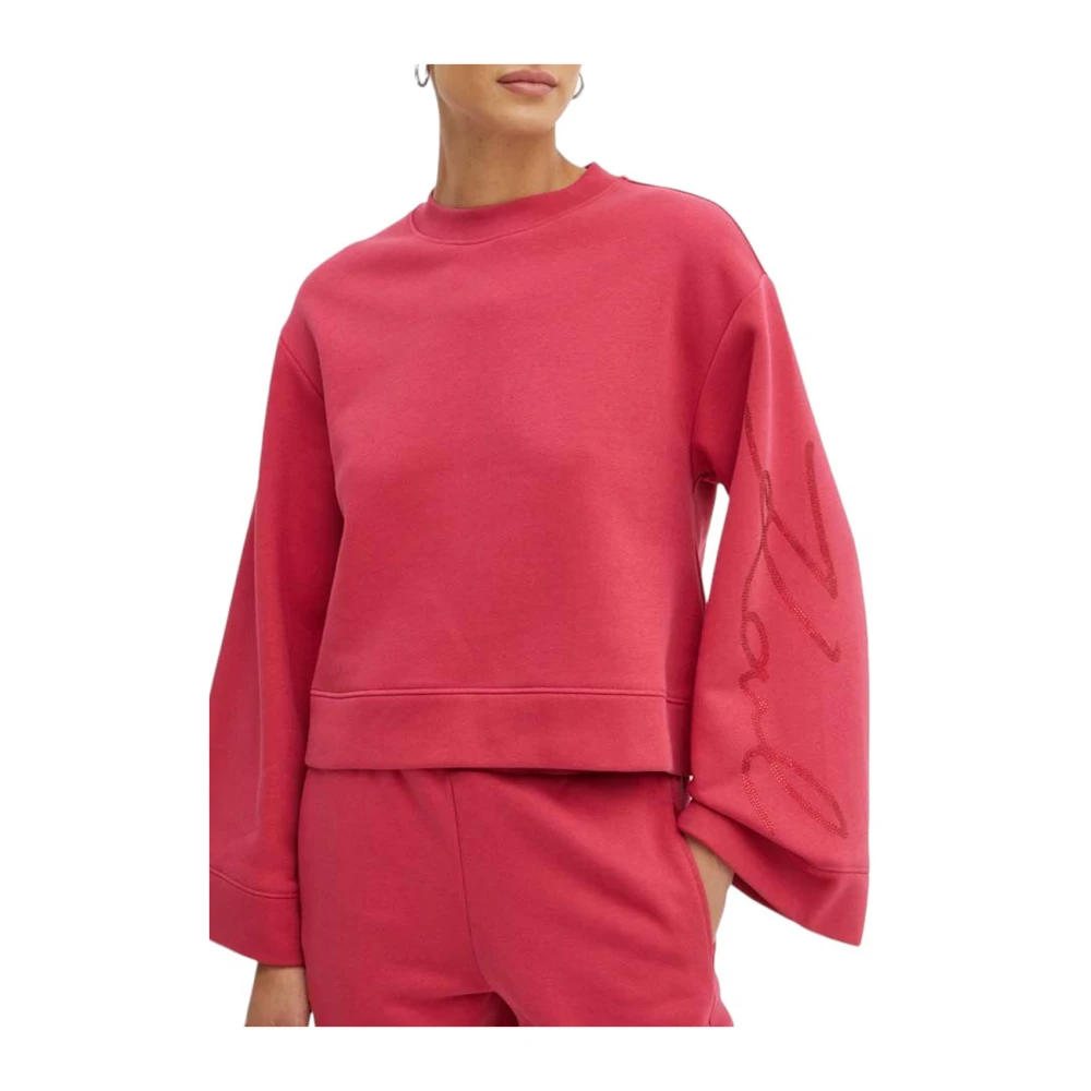 Karl Lagerfeld Rhinestone Sweatshirt 08k245w1800 Persian Red Dames