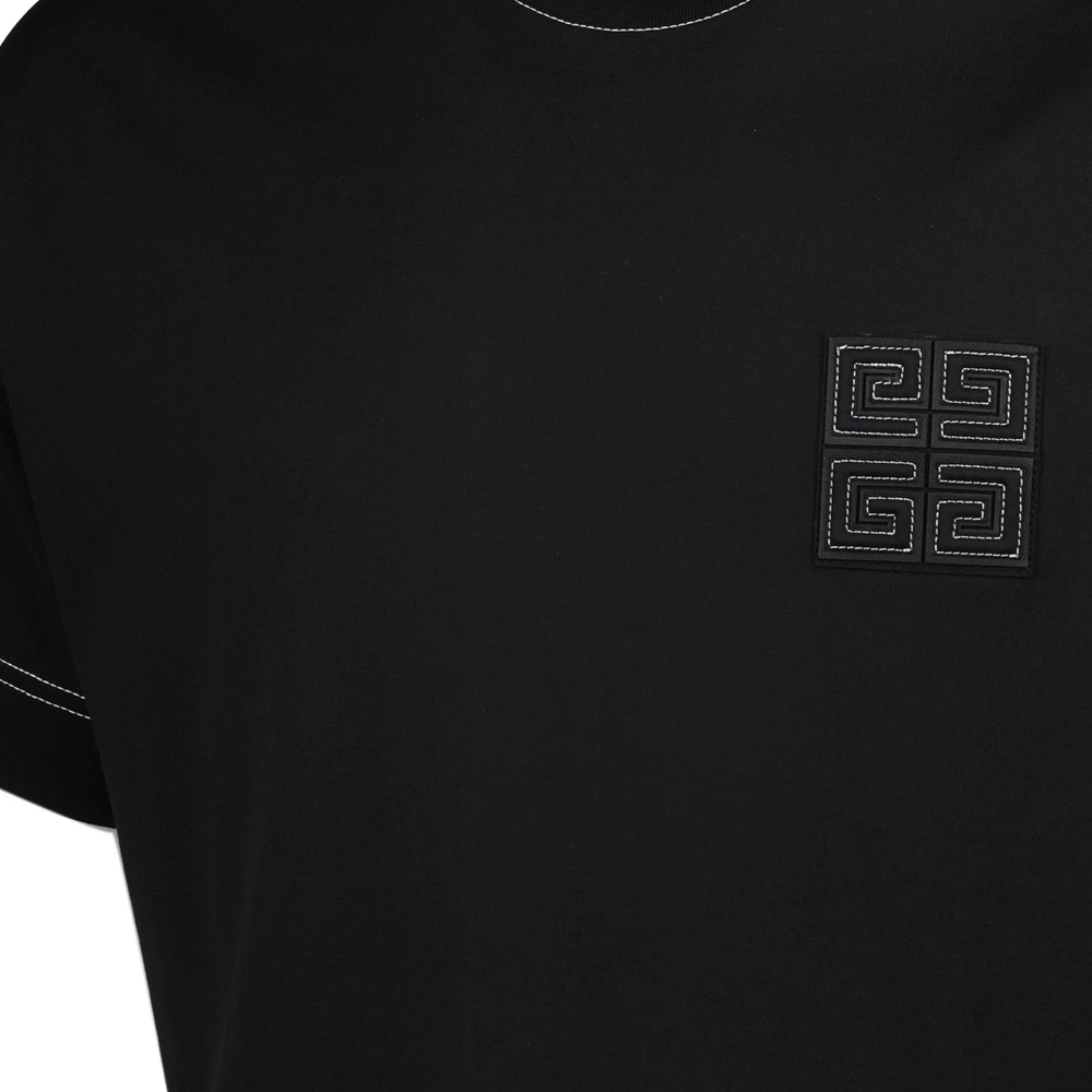 Givenchy Zwart 4G Katoenen T-shirt Lente-Zomer 2025 Black Heren