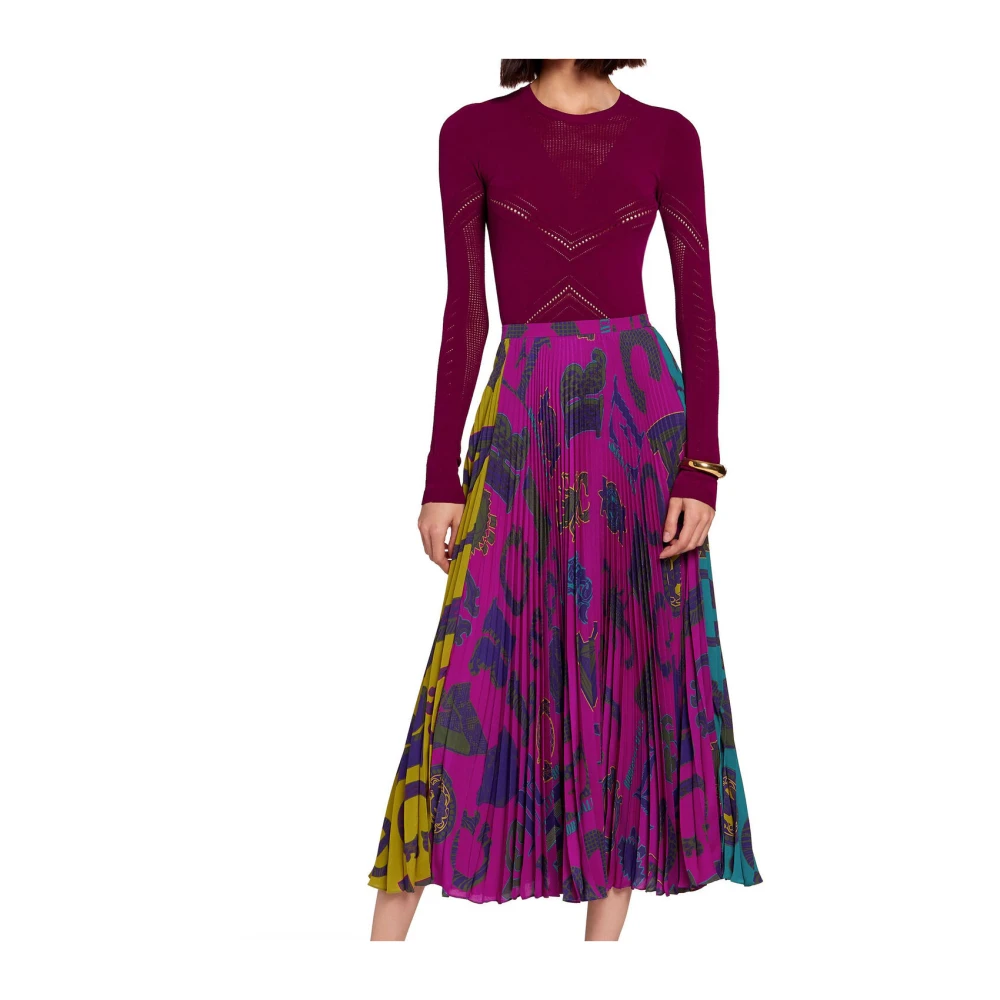 Roberto Cavalli Grafische Print Geplooide Midi Rok Multicolor Dames