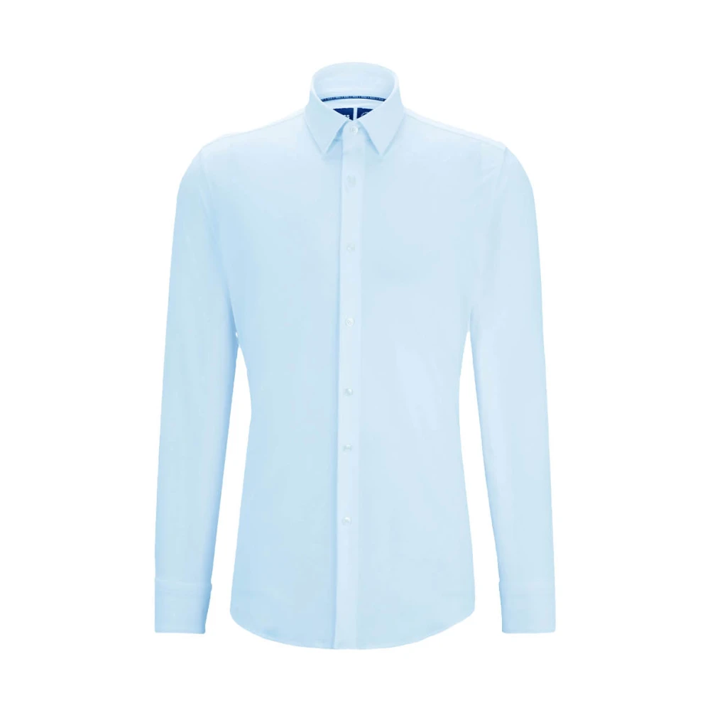 Hugo Boss Slim Fit Polyamide Overhemd Blue Heren