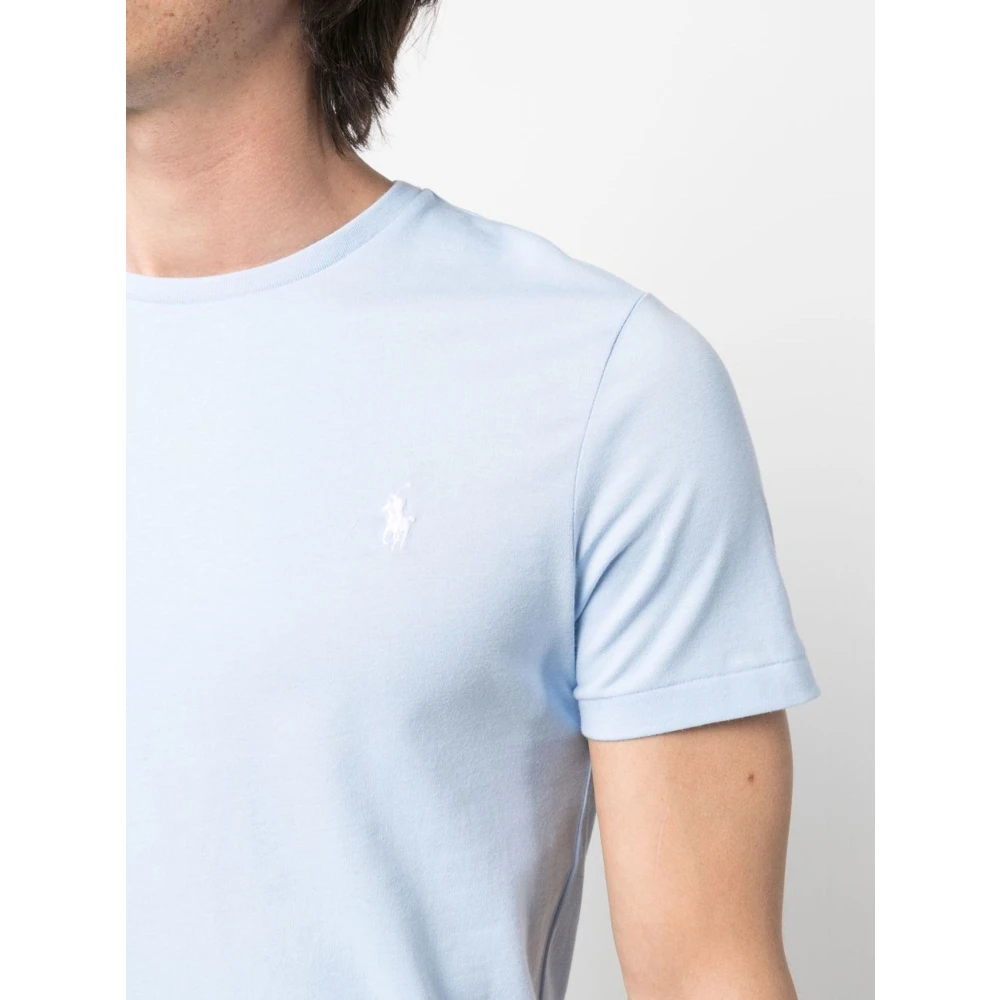 Polo Ralph Lauren Geborduurde Slim Fit Katoenen T-shirt Blue Heren