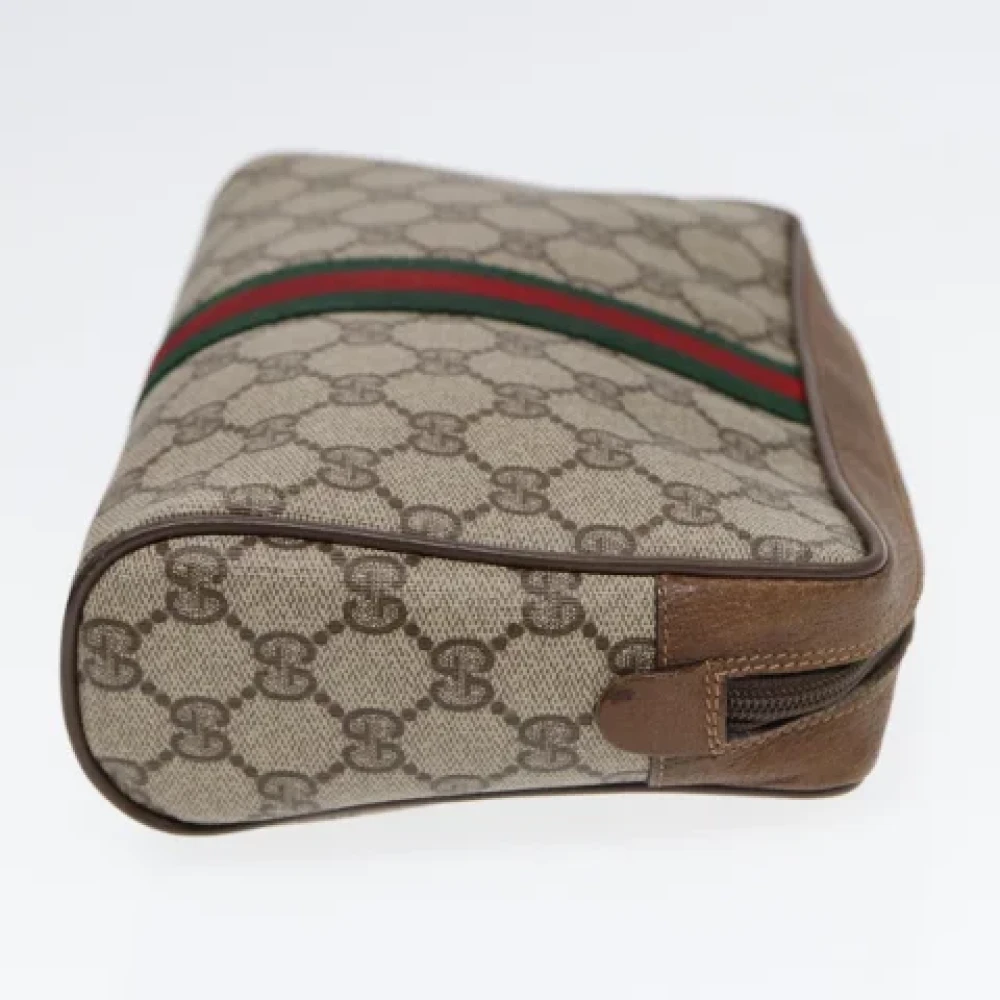 Gucci Vintage Pre-owned Canvas clutches Beige Dames