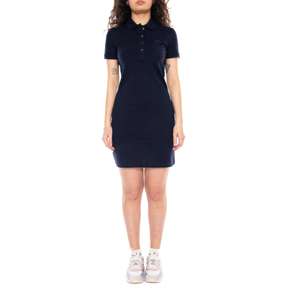 Lacoste Kvinno Blå Klänningar Dam, S, Läder, Abitino Polo Dress
