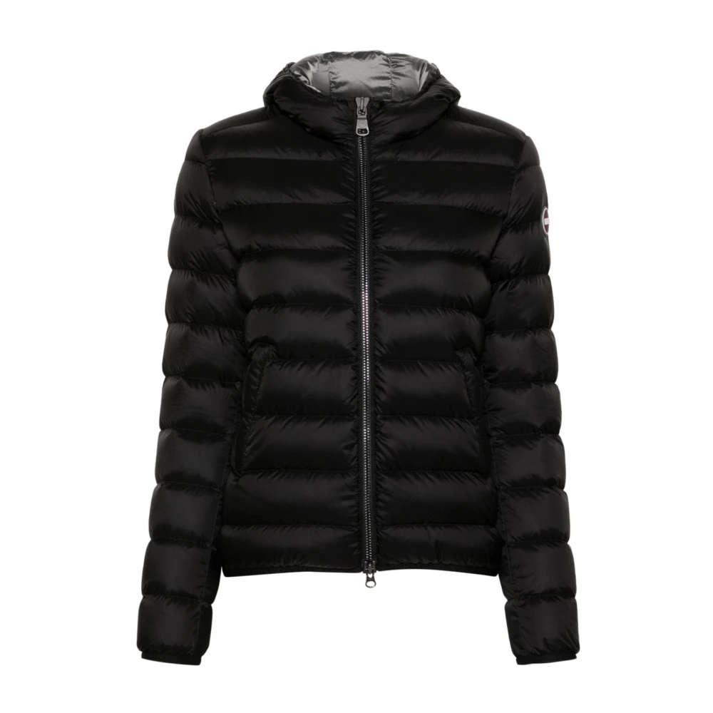 Colmar Svart Satin Huva Dunjacka Black, Dam