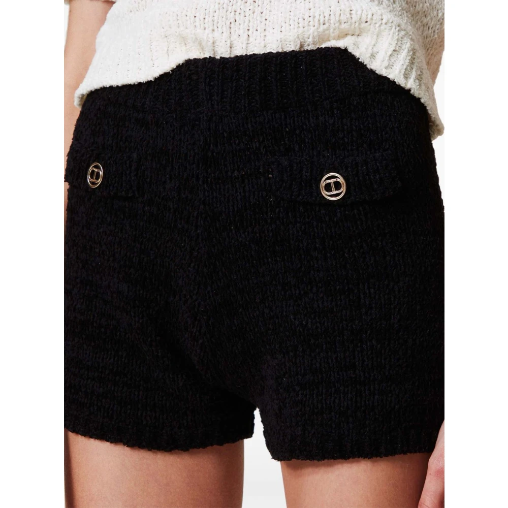 Twinset Zwarte Shorts Set Black Dames