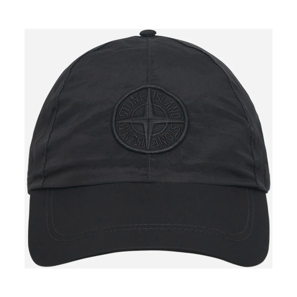 Stone Island Iridescent Nylon Metal Cap in Econyl Black Unisex