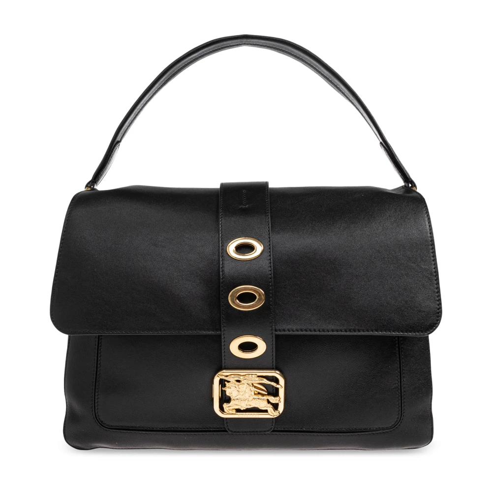 Burberry Vrouw Zwart Tassen Dames, One Size, Leer, Rider Medium Bag
