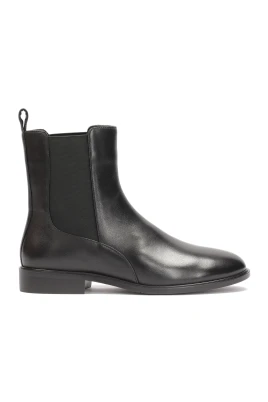 Svarta slip-on dam slingback Chelsea-stövlar