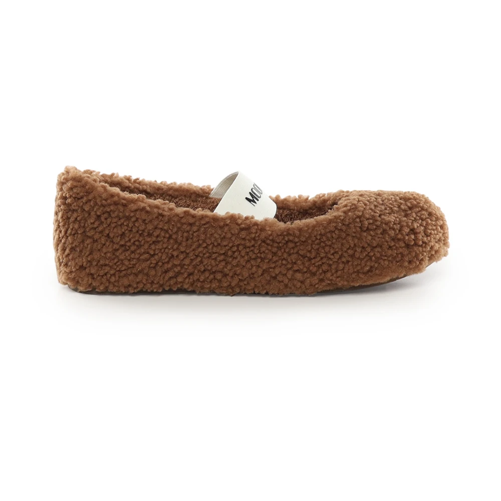 Moon Boot Ballerina Shoes, Female, 8 Uk, Shearling Ballerina Brown