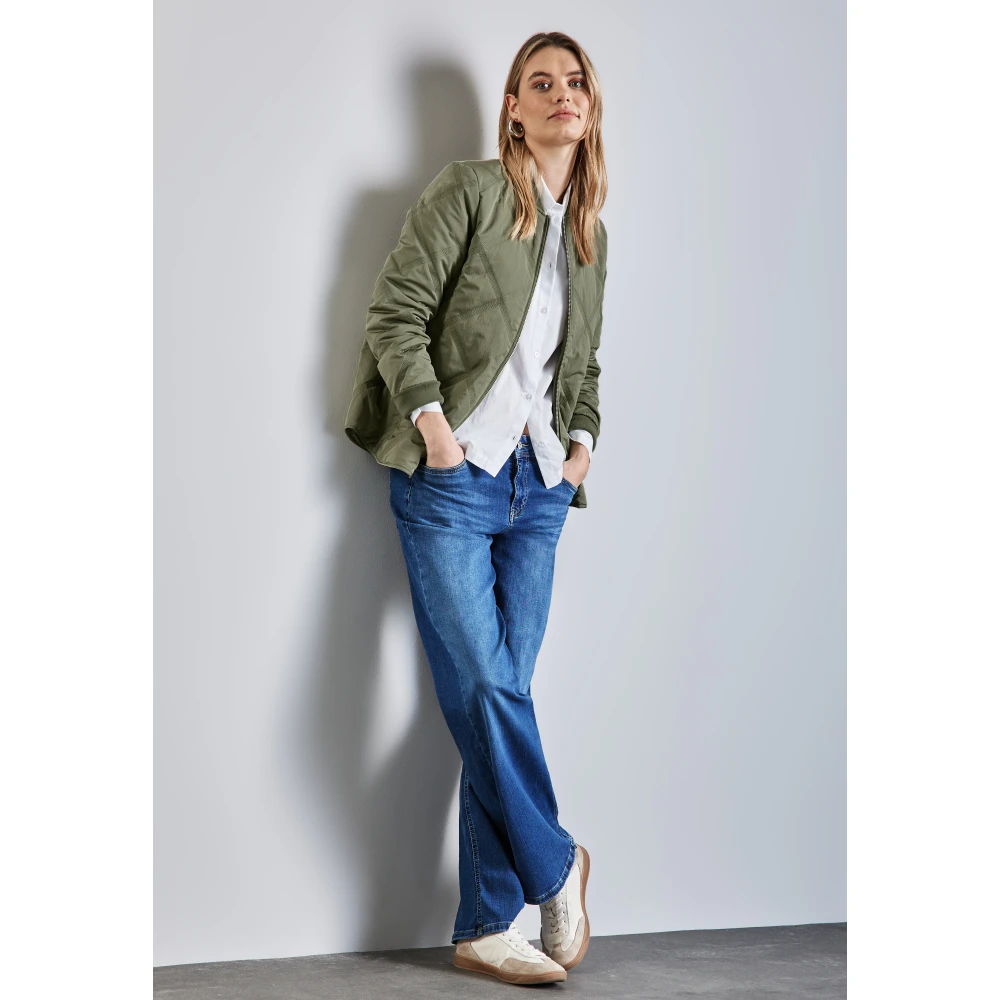 Street One Bomberjack met diamantstiksels Green Dames
