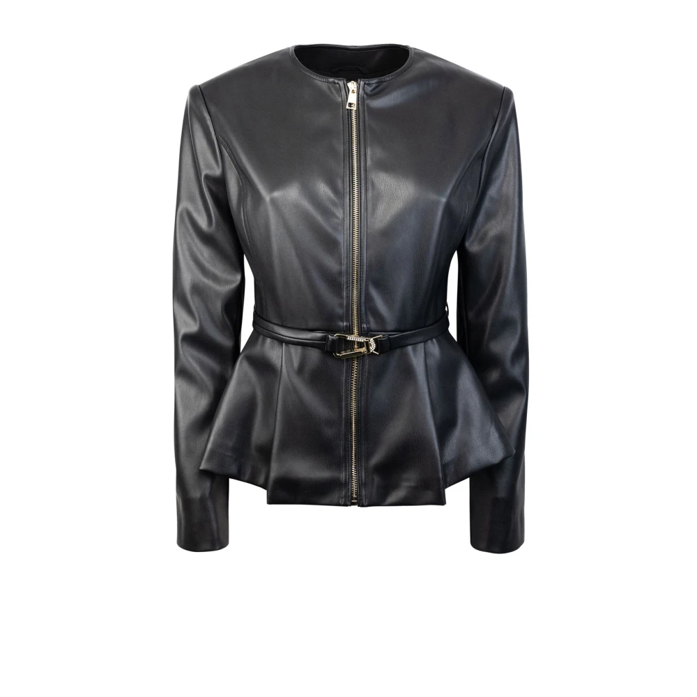 Liu Jo Zwarte Jas met Riem Black Dames