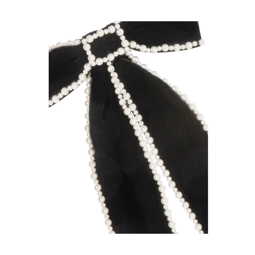 Jennifer Behr Zwarte Fluwelen Strik Haarklem Black Dames