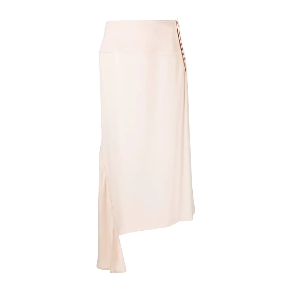 Jil Sander Roze Viscose Zijde Elastaan Rok Pink Dames