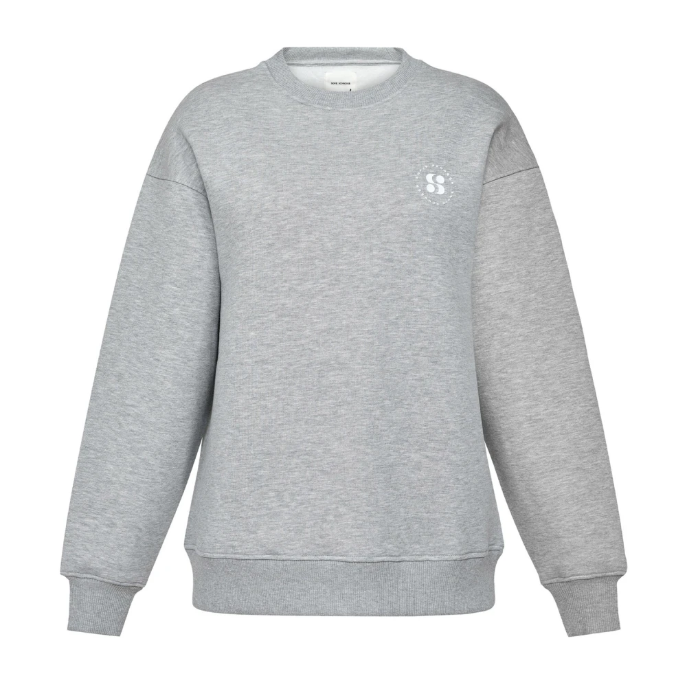 Sofie Schnoor Grijze Melange Sweatshirt met Logo Detail Gray Dames