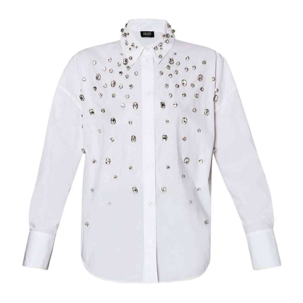 Liu Jo Katoenen overhemd met strass Wit White Dames