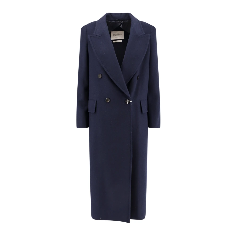 Max Mara Women's Blue Wool Cashmere Double-Breasted Coat