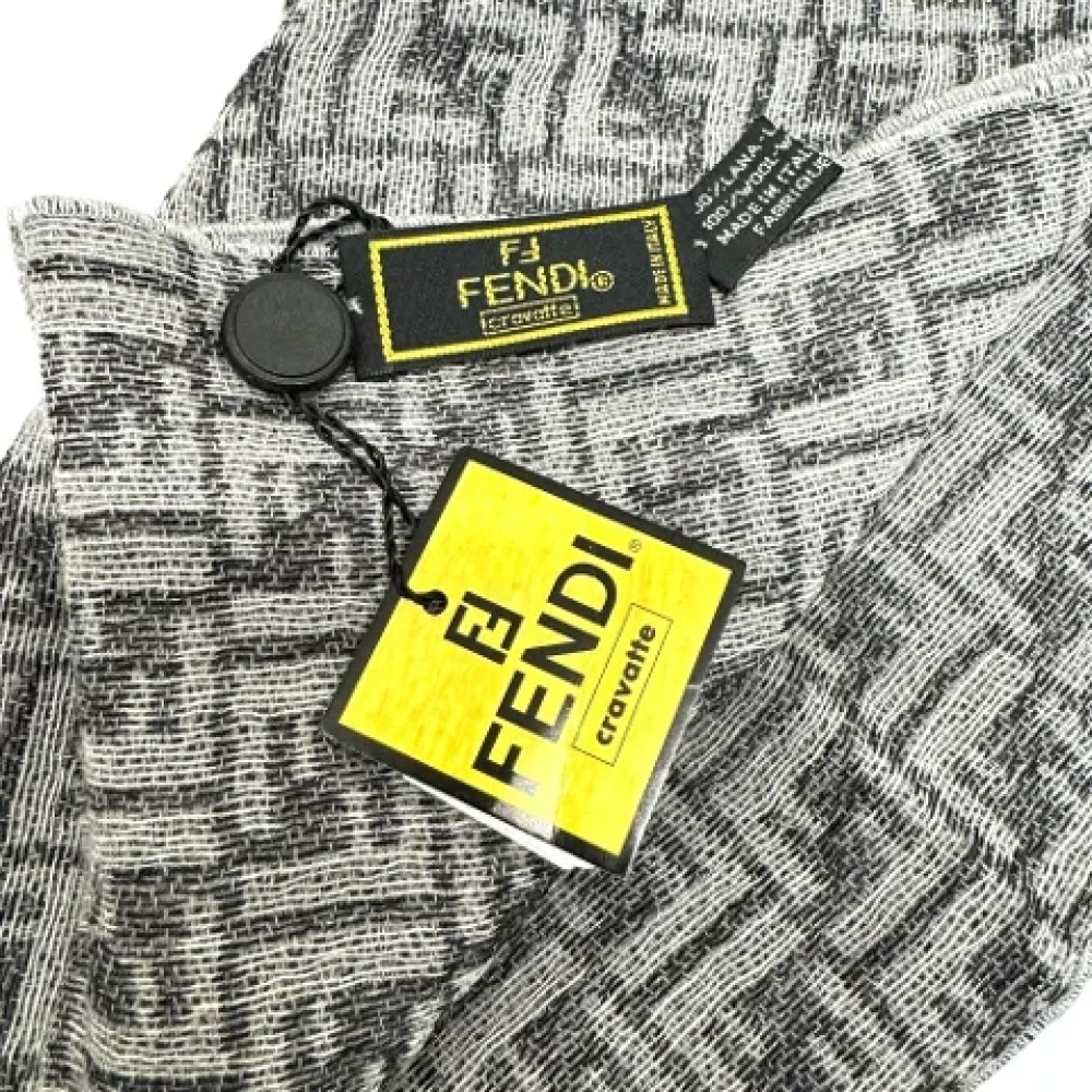 Fendi Vintage Pre-owned Wool scarves Gray Dames