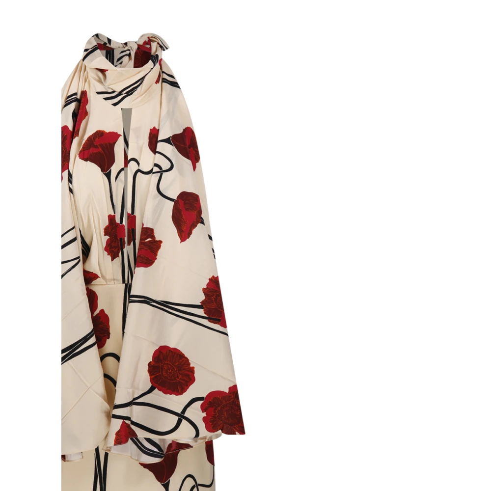 Johanna Ortiz Klaproos Enkellange Jurk in Ecru Multicolor Dames