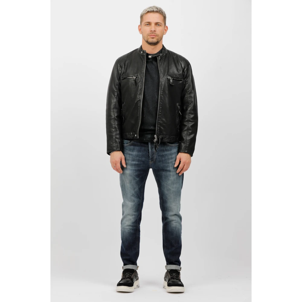The Jack Leathers Leren bikerjack Black Heren