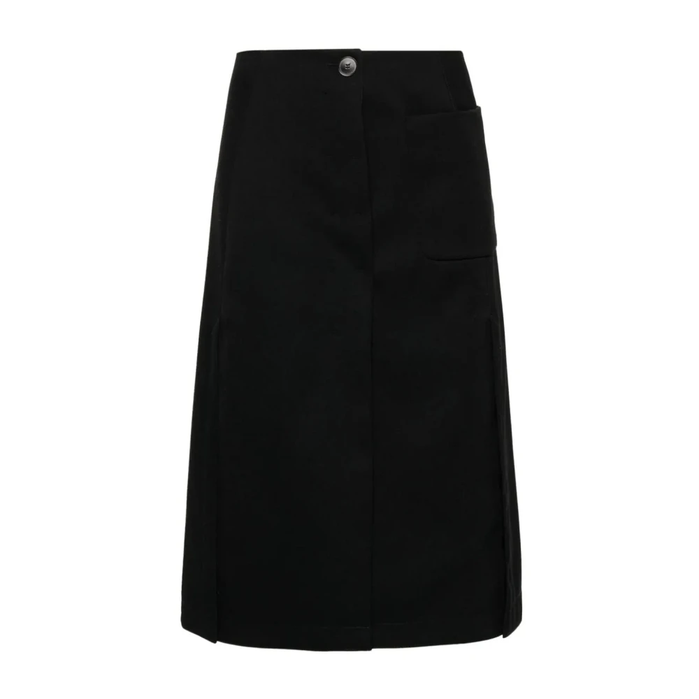 Lanvin Black Midi Skirts, Female, Xs, Knee Tailored Skirt