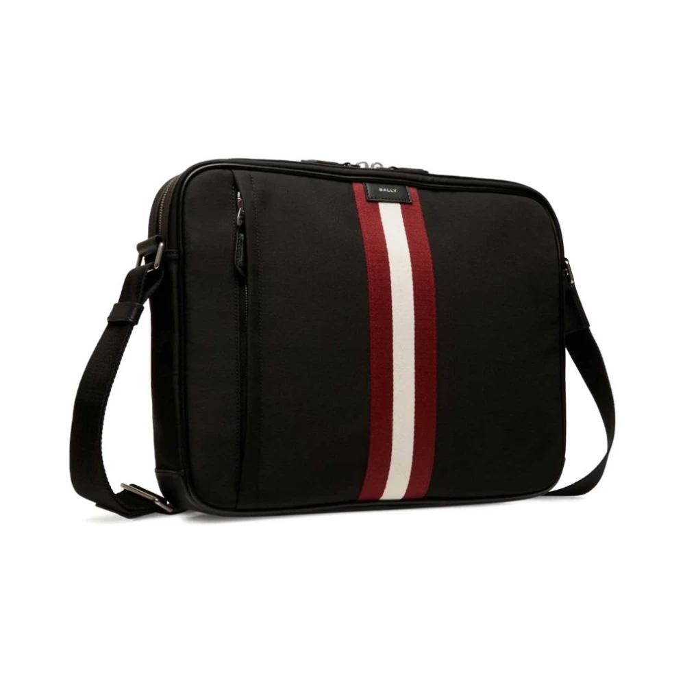 Bally Zwarte Crossbody Tas met Voorvak Black Heren