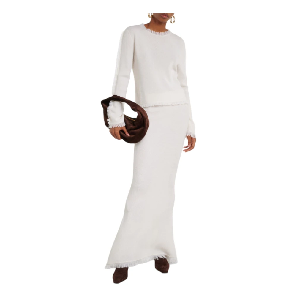 Lisa Yang Cashmere Gebreide Trui Offwhite White Dames