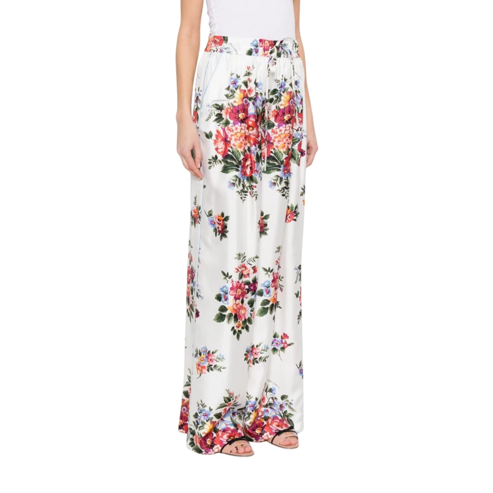 Dolce & Gabbana Women's Flower Print Silk Trousers