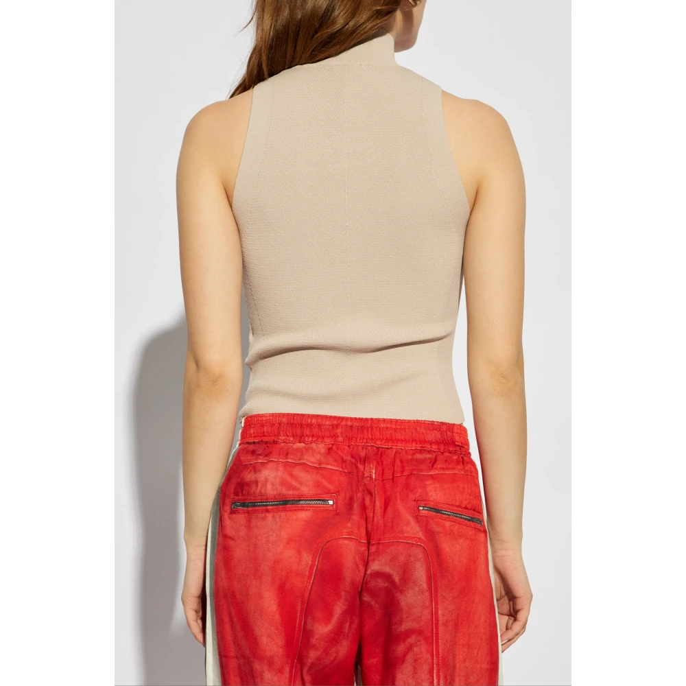 Diesel Top met logo Beige Dames
