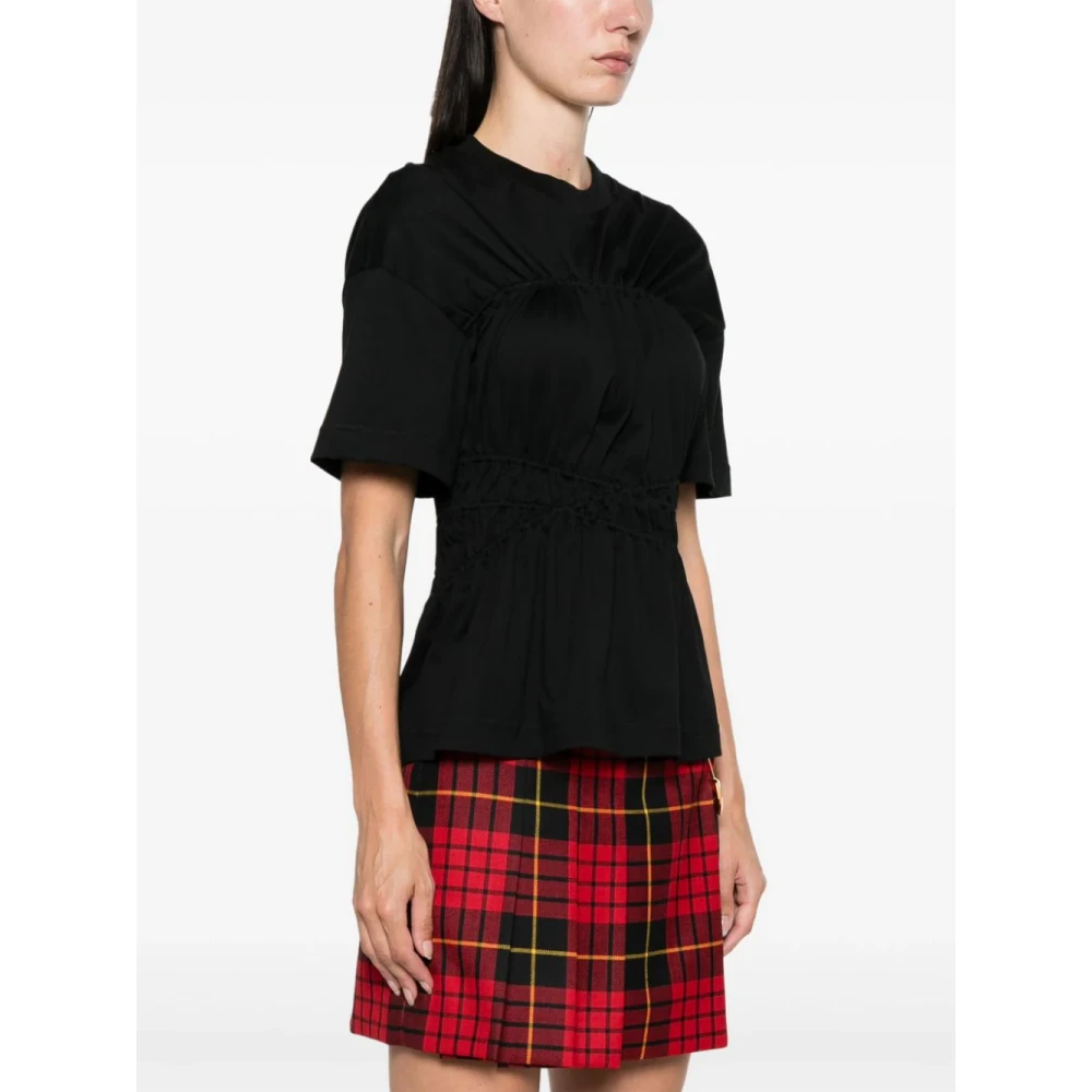 alexander mcqueen Zwarte Jersey T-shirt met Ronde Hals Black Dames