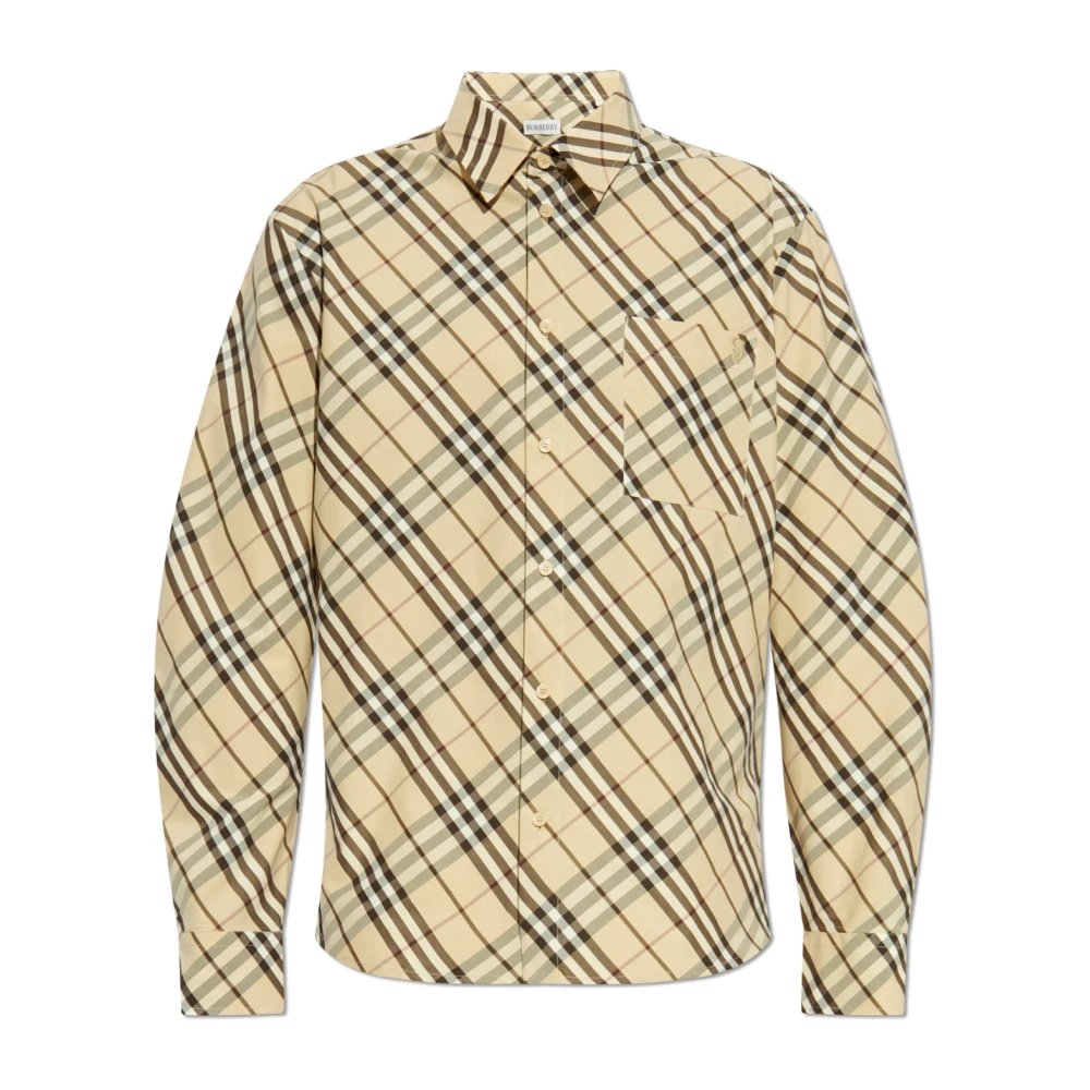 Burberry Geruite overhemd Beige Heren
