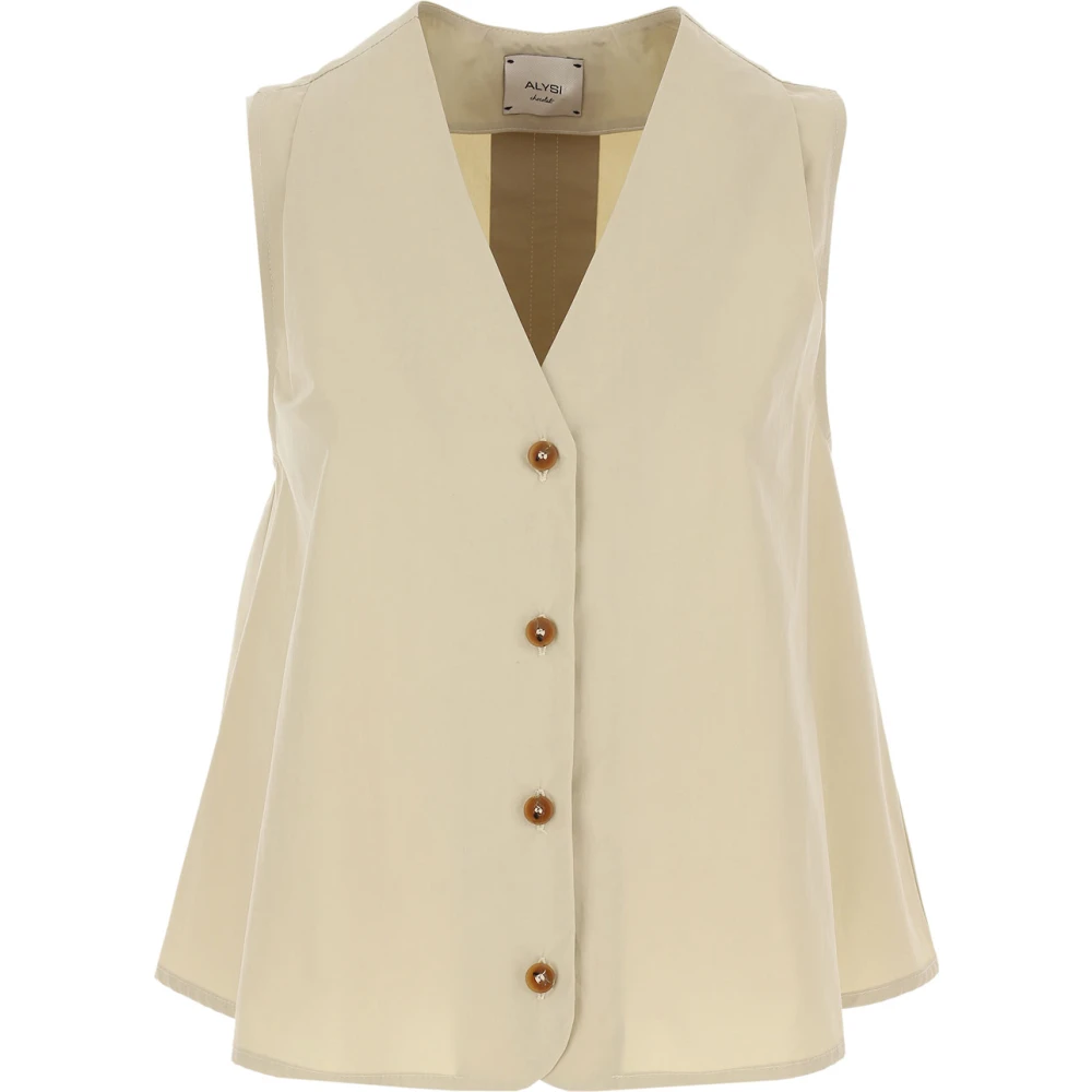 Alysi - Jackets > Vests - Beige - Alysi - Modalova