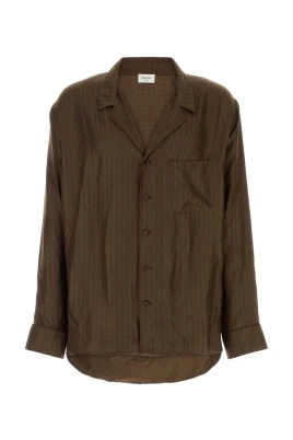 Notched Collar Pajama Shirt