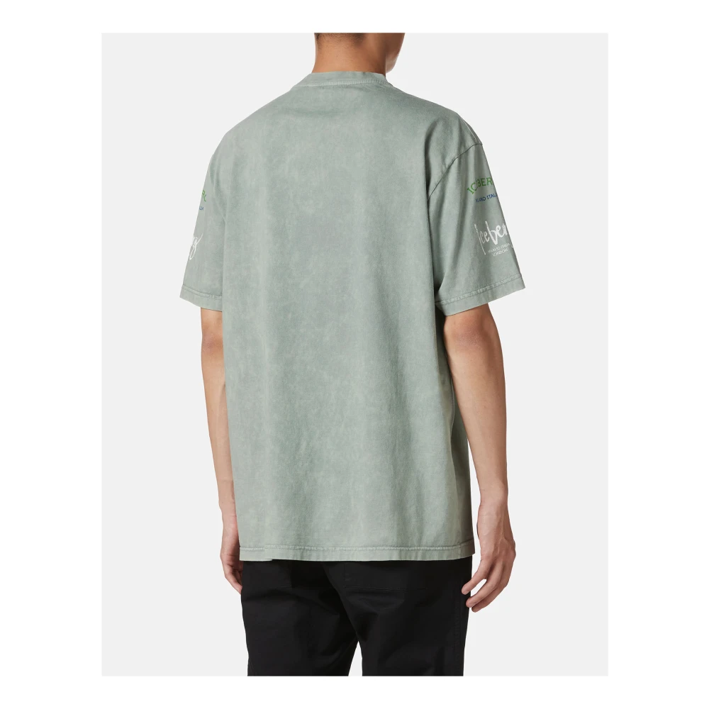 Iceberg Relaxed fit mintgroene katoenen jersey T-shirt Green Heren