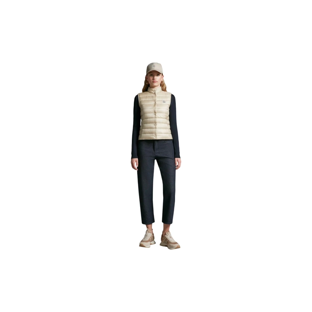 Moncler Slim Fit Down Gilet Beige Dames