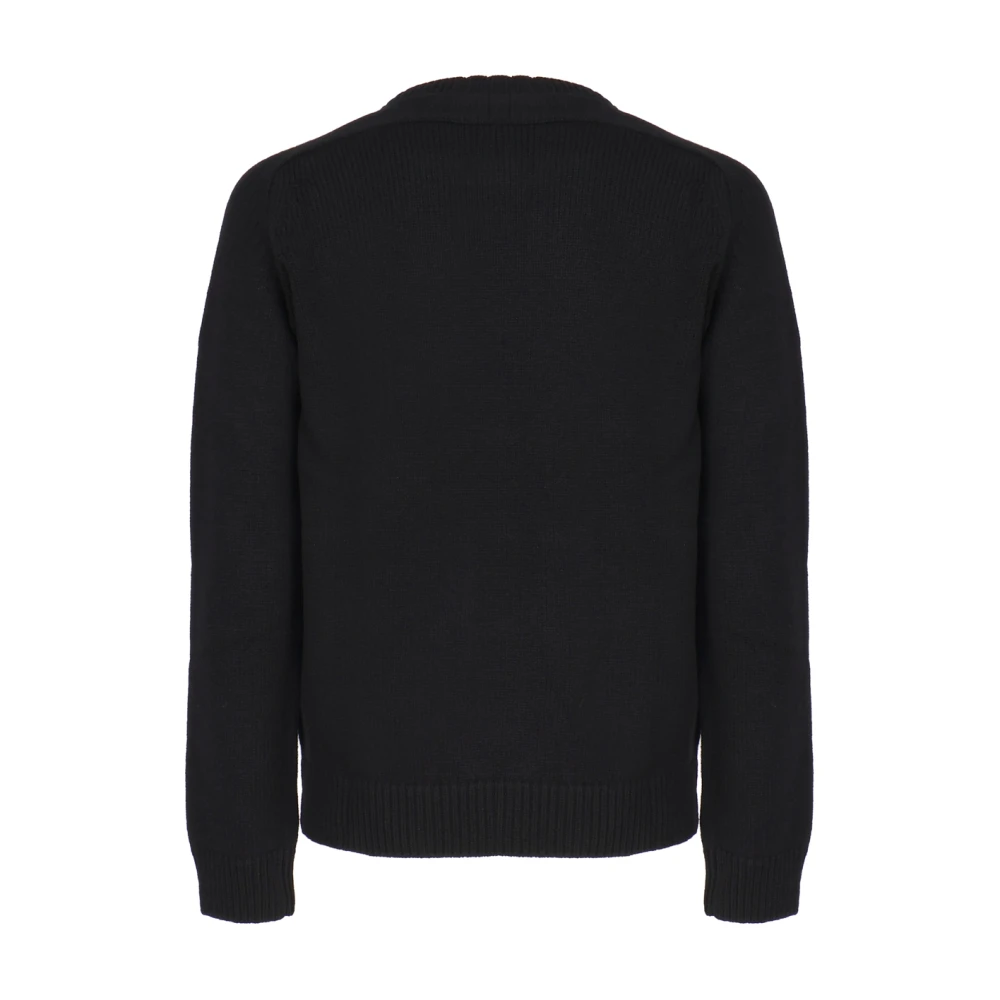 Saint Laurent Zwarte Katoenen Sweaters met Elastan Black Heren