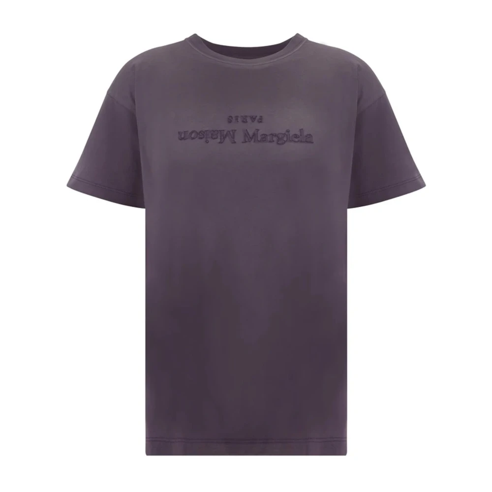 Maison Margiela Katoenen Logo T-shirt Vrouwen Italië Purple Dames