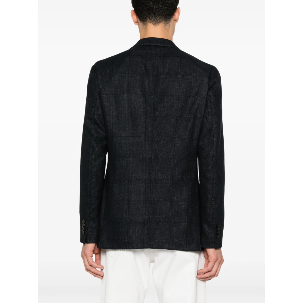 Boglioli Gemengde wol double-breasted jas Blue Heren