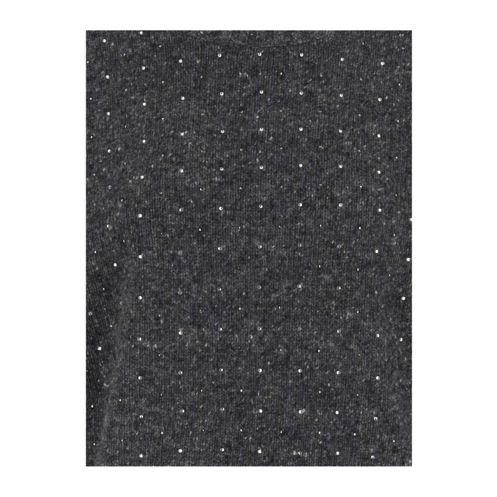 pinko Rhinestone Gebreide Trui Gray Dames