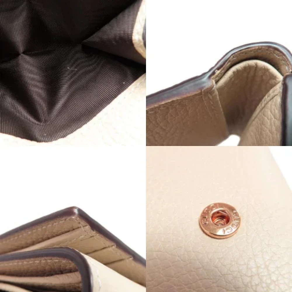 Gucci Vintage Pre-owned Leather wallets Beige Dames