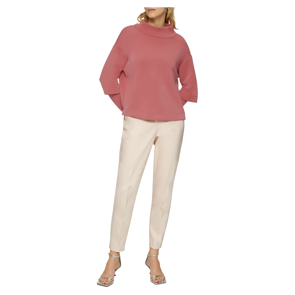 s.Oliver Gelaagde Scuba Sweatshirt met Opstaande Kraag Pink Dames