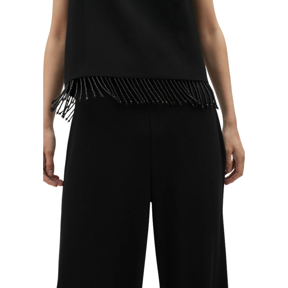 Lola Casademunt Zwarte Top met Onderdetail Black Dames