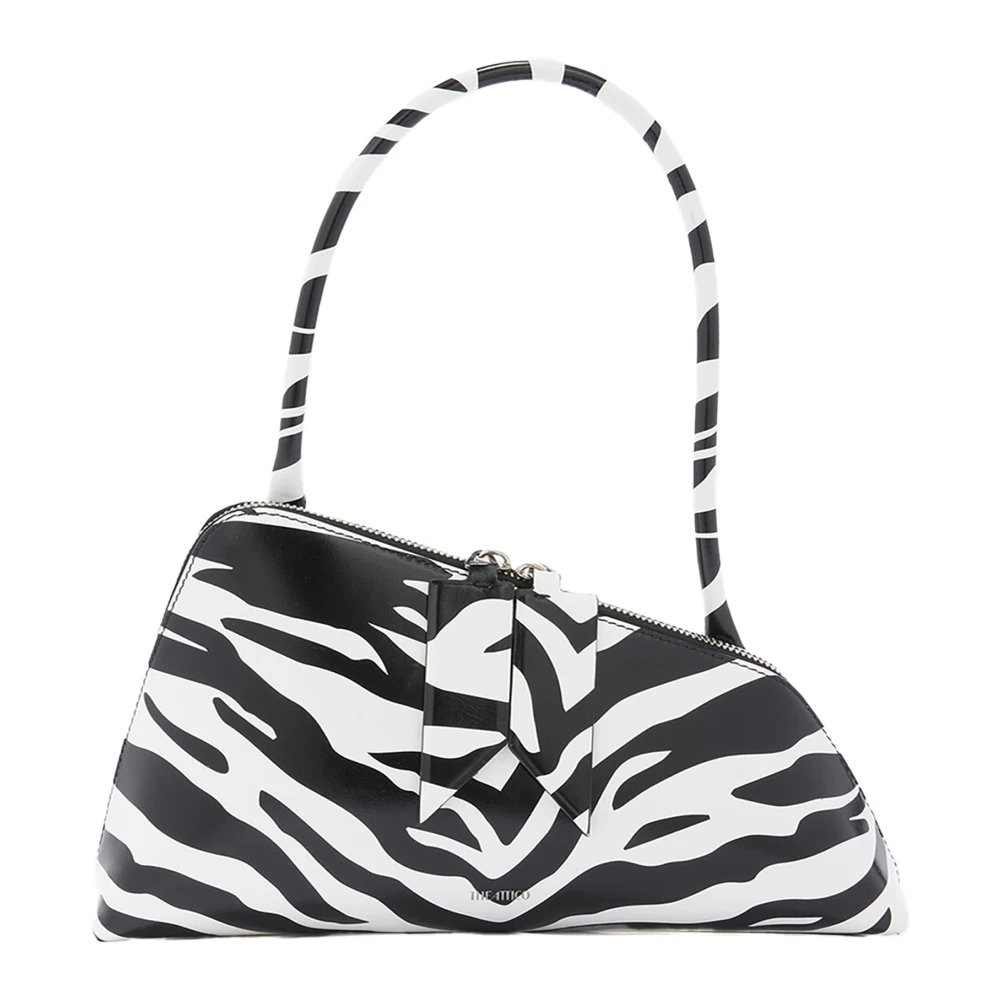 The Attico Witte Zebra Print Schoudertas Black Dames