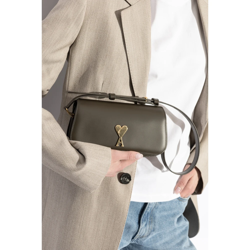 Ami Paris Sophisticated Schoudertas Brown Unisex