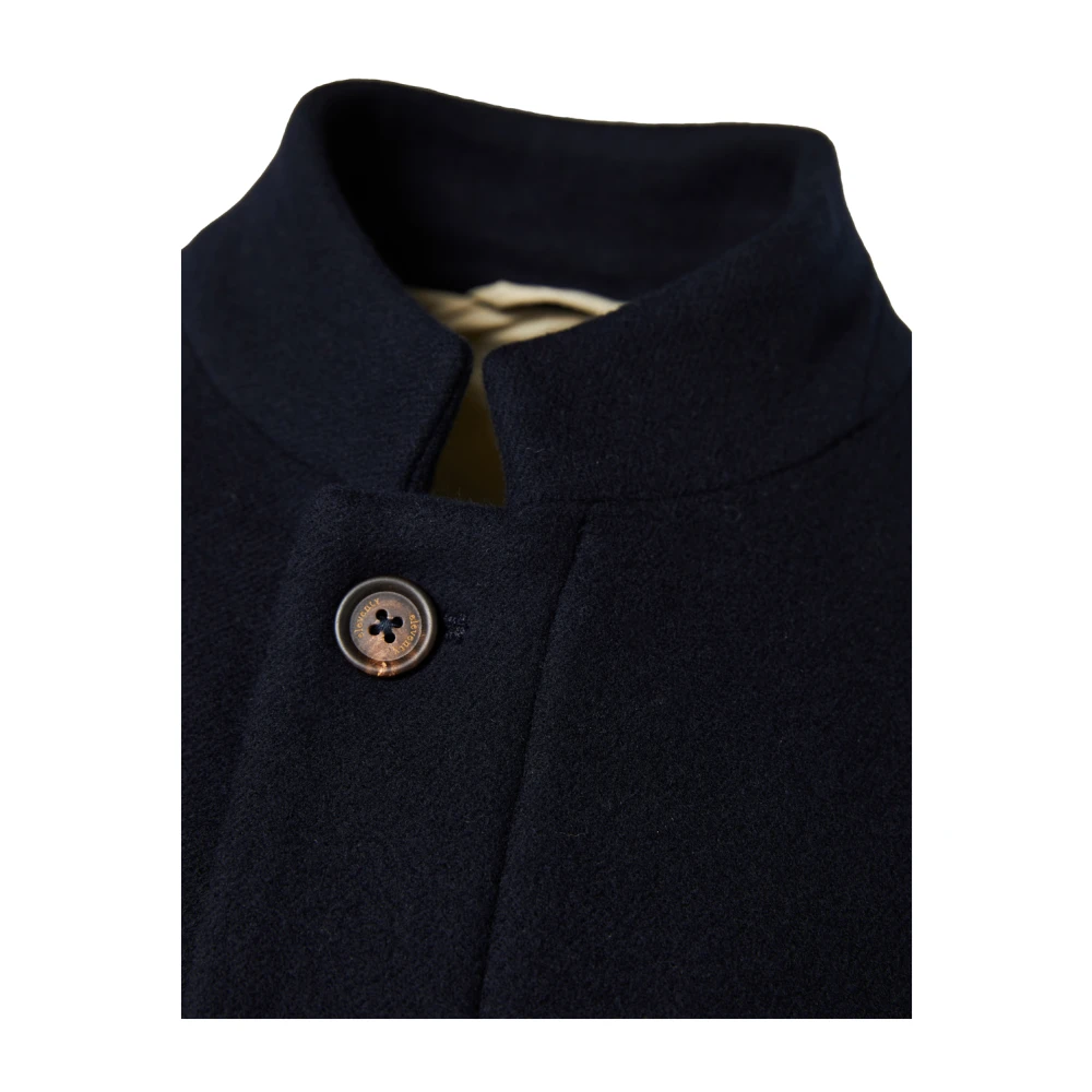 Eleventy Wollen jas met voorste knopen Blue Heren