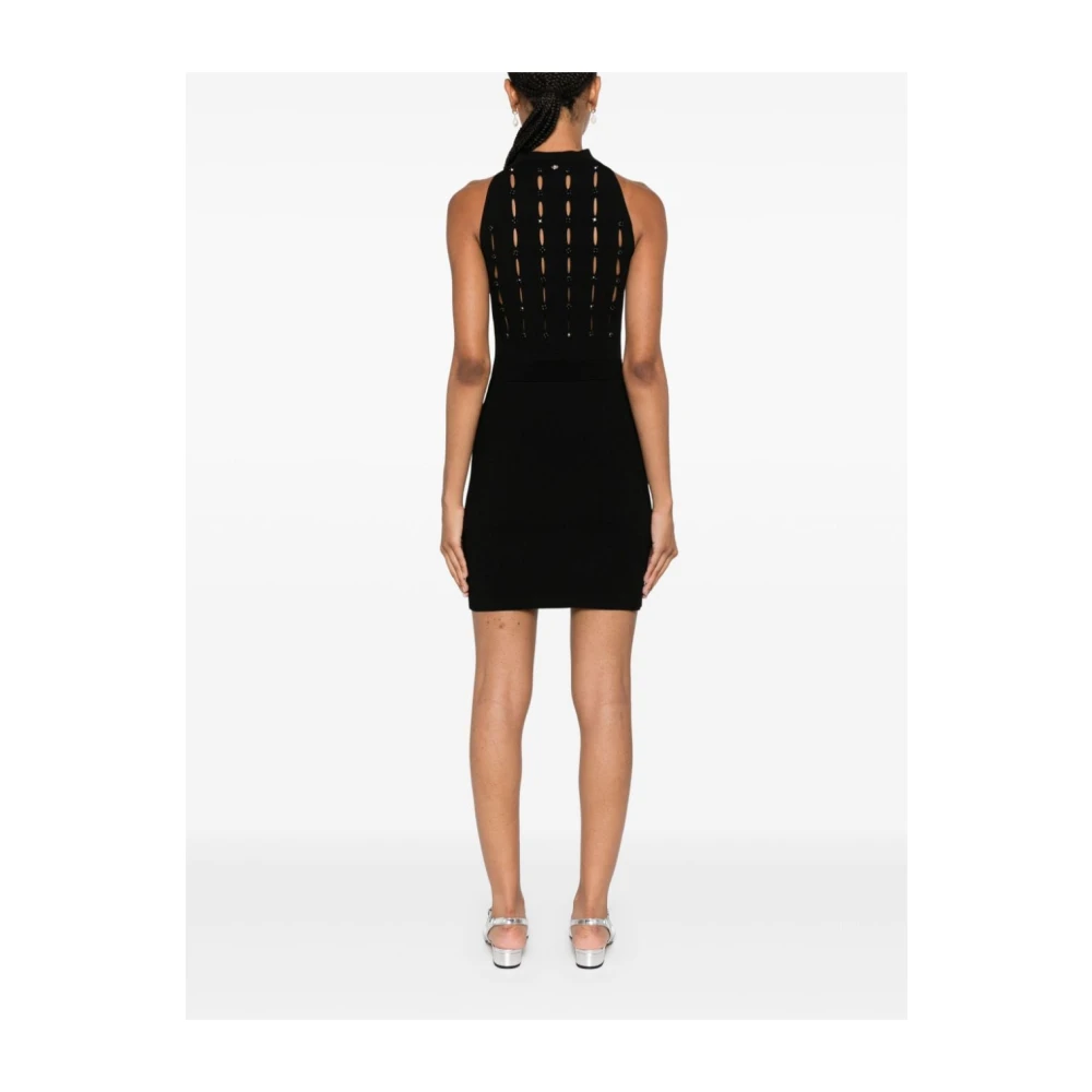 Liu Jo Zwart Mesh Kralen Jurk Black Dames