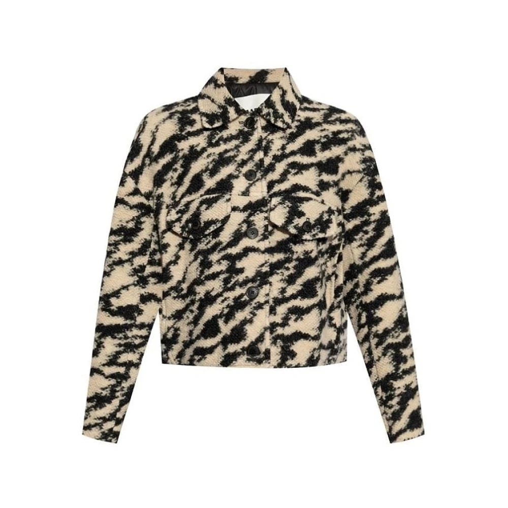 Isabel Marant Étoile Zebra Print Wollen Jas Beige Dames