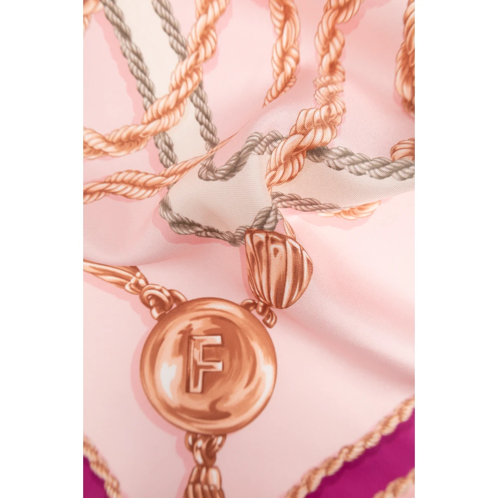 Salvatore Ferragamo Zijden sjaal met print Pink Dames