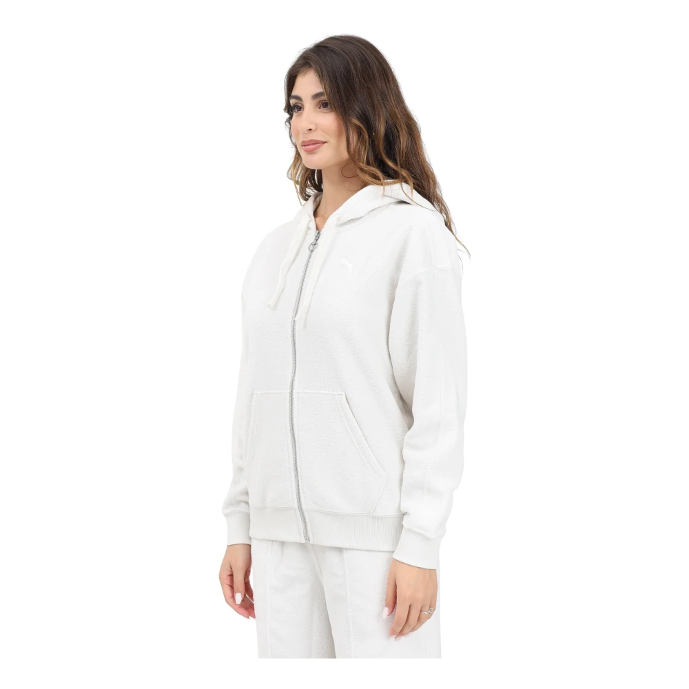 Puma Witte Zip Hoodie Sweater White Dames