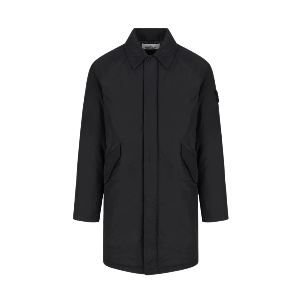 Stone Island Long 7100002 Coat Size: Xl- Colour: Black - Male - Single-Breasted Coats - Black - L - Coats