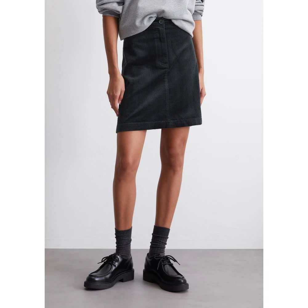 Marc O'Polo Cord minirok recht Blue Dames